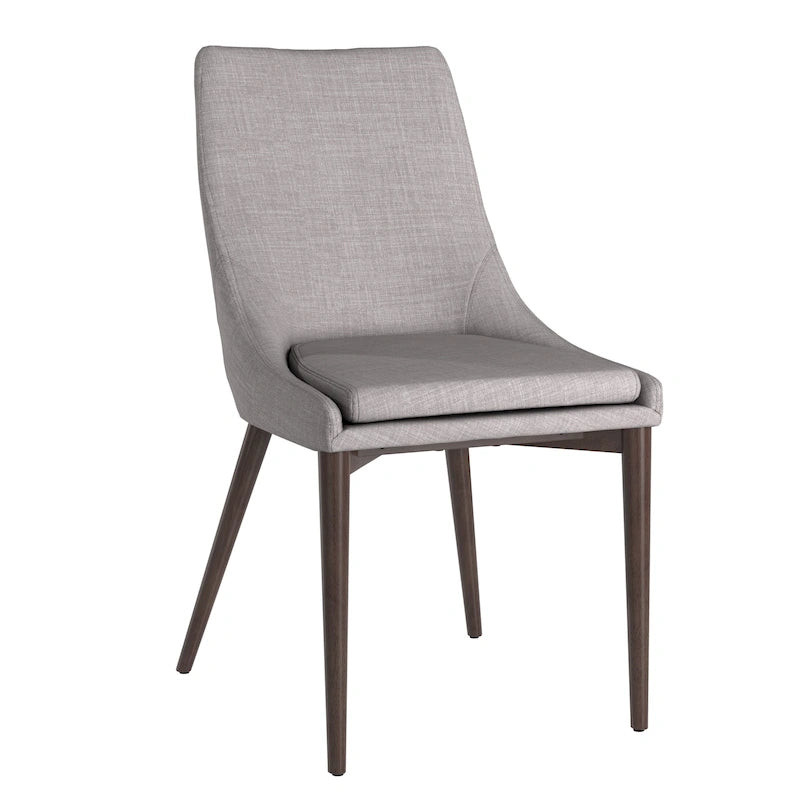 Mid-century Grey Fabric Upholstered Tapered Leg Dining Chair