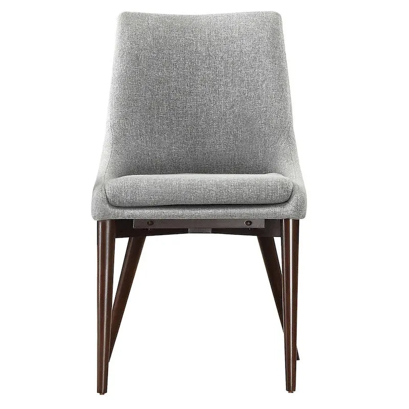 Mid-century Grey Fabric Upholstered Tapered Leg Dining Chair