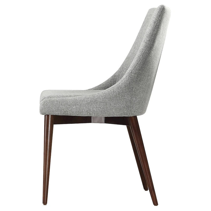 Mid-century Grey Fabric Upholstered Tapered Leg Dining Chair