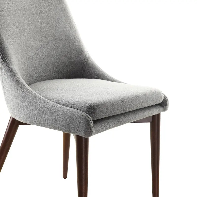 Mid-century Grey Fabric Upholstered Tapered Leg Dining Chair