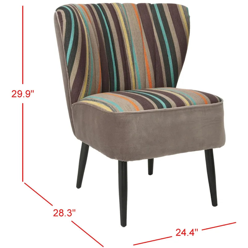 Rainbow Striped Accent Chair - 24W x 28D x 30H