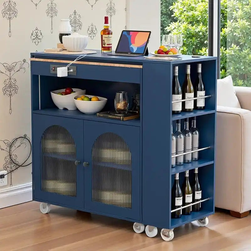 Rolling Kitchen Island With Extended Table
