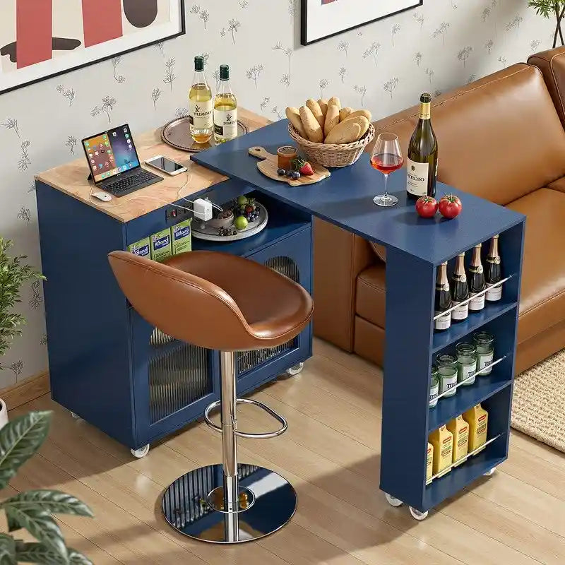 Rolling Kitchen Island With Extended Table