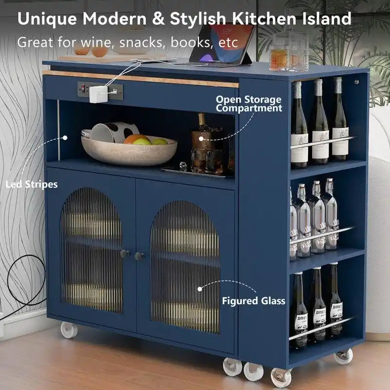Rolling Kitchen Island With Extended Table