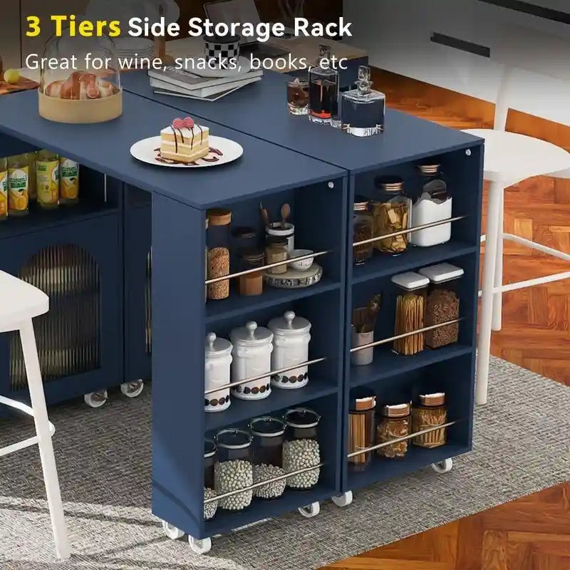 Rolling Kitchen Island With Extended Table