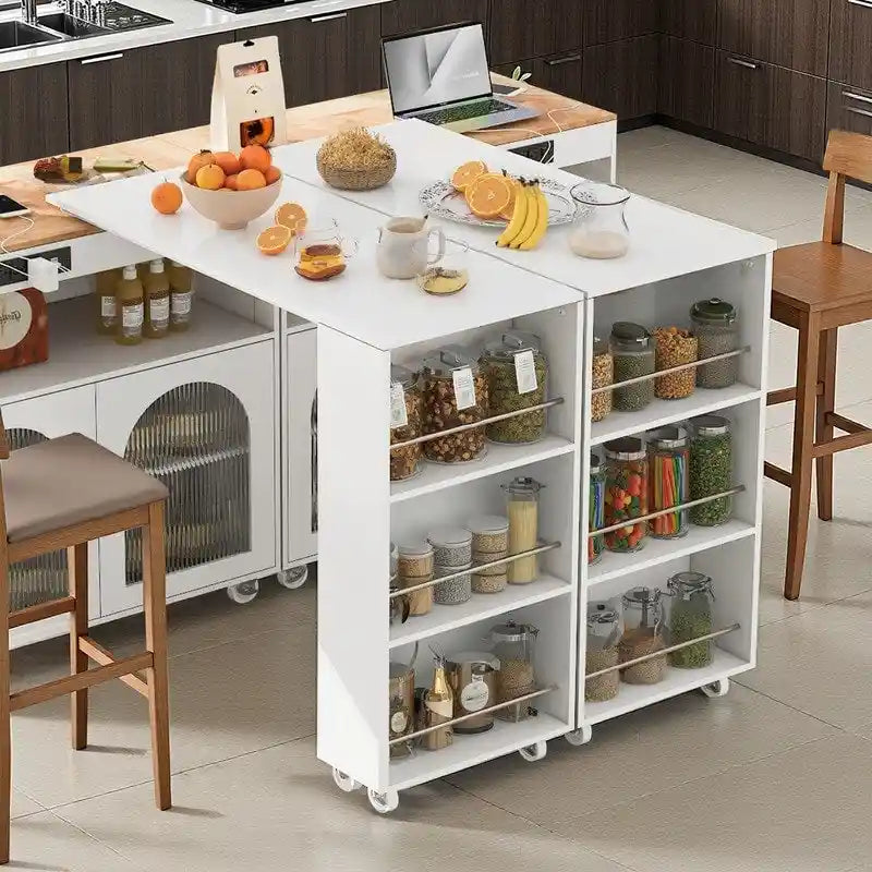 Rolling Kitchen Island With Extended Table