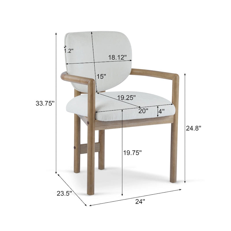 Upholstered Dining Chair, Side Chair with Rubber Wood Legs, 300 LBS Weight Capacity