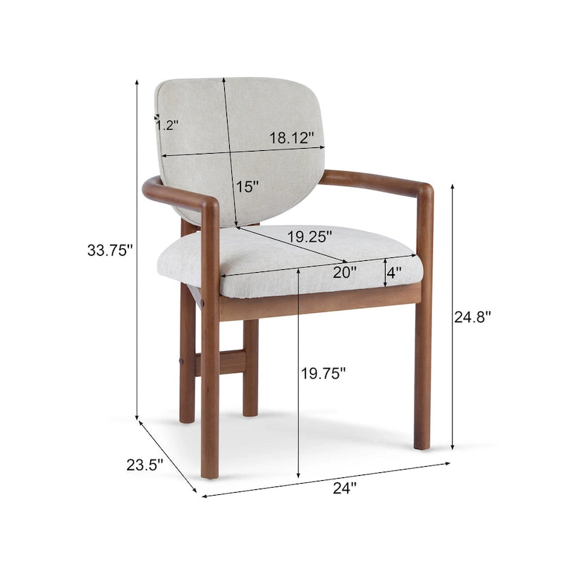 Upholstered Dining Chair, Side Chair with Rubber Wood Legs, 300 LBS Weight Capacity