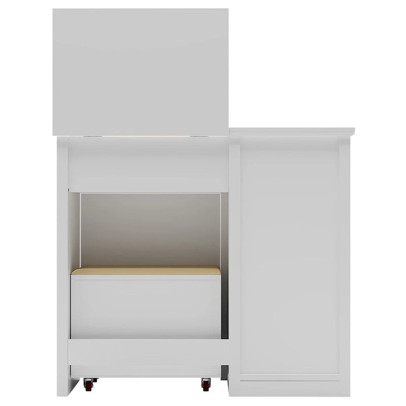 Makeup Vanity With LED Light and Hidden Storage