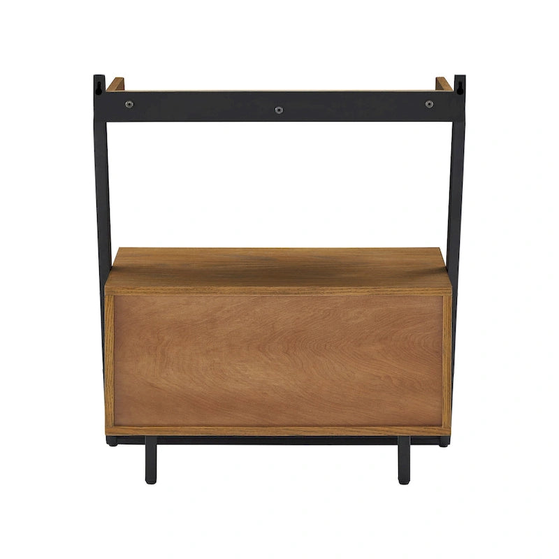 Two-tone Black & Oak Nightstand