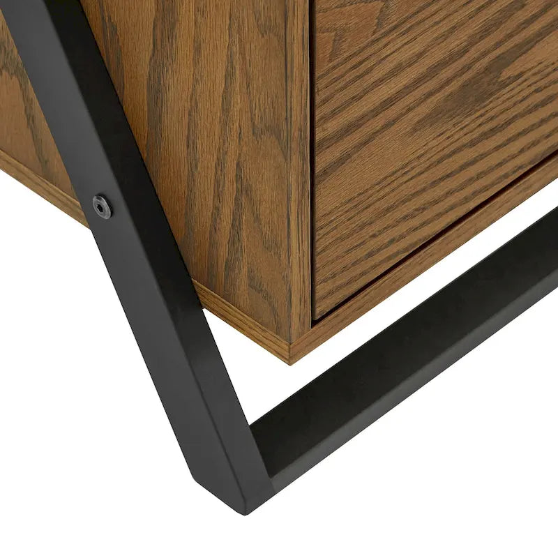 Two-tone Black & Oak Nightstand