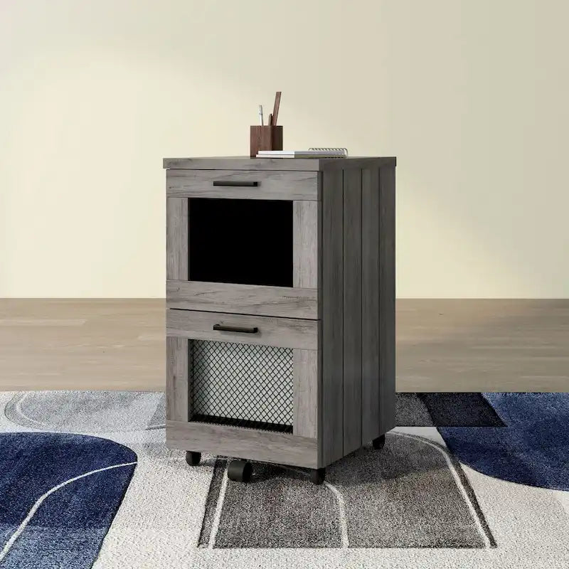 Rustic Grey 2-Drawer File Cabinet