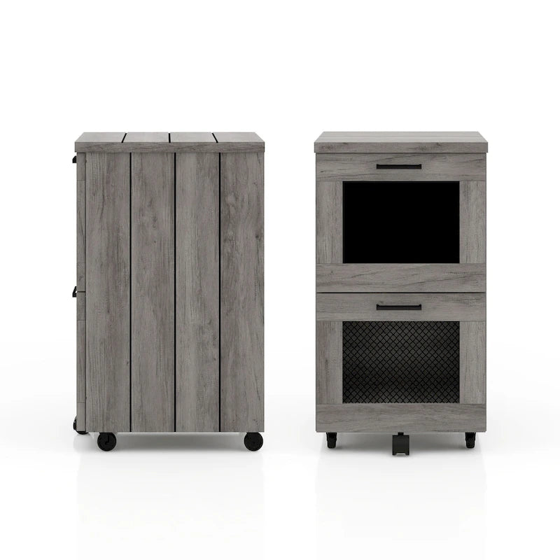 Rustic Grey 2-Drawer File Cabinet