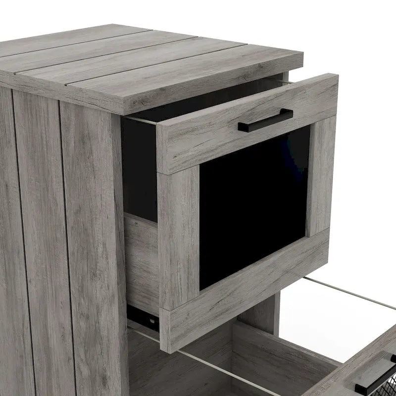 Rustic Grey 2-Drawer File Cabinet