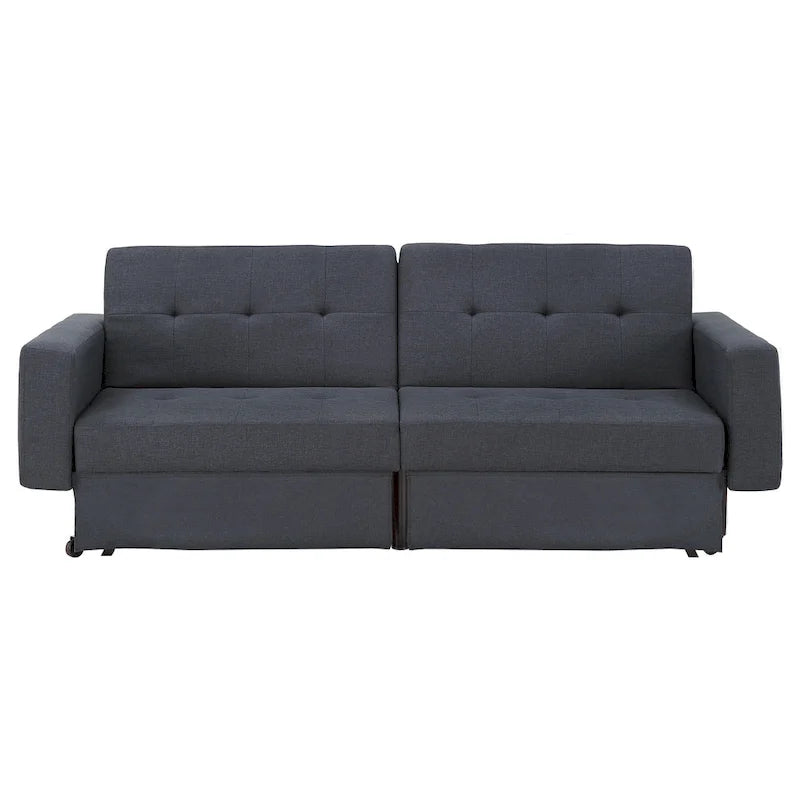 Full 80" Wide Tufted Fabric Convertible Futon