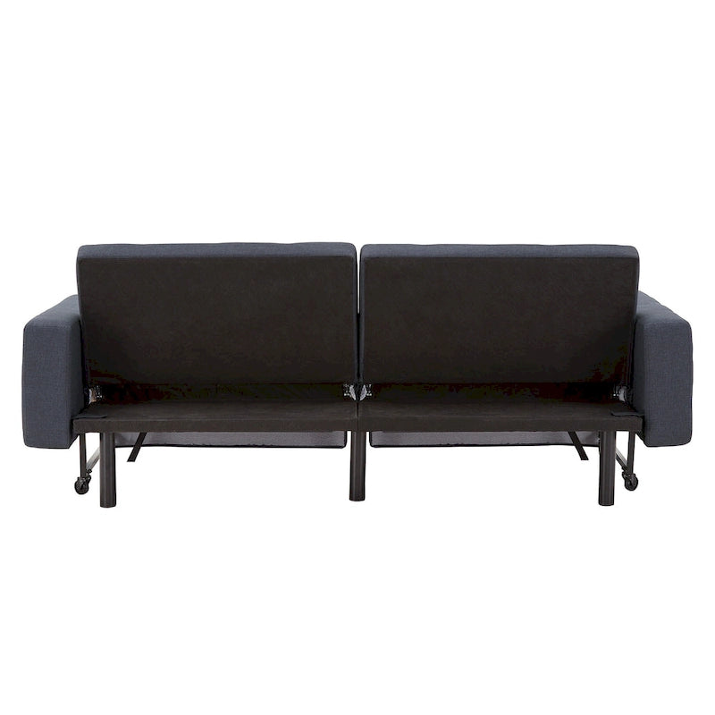 Full 80" Wide Tufted Fabric Convertible Futon