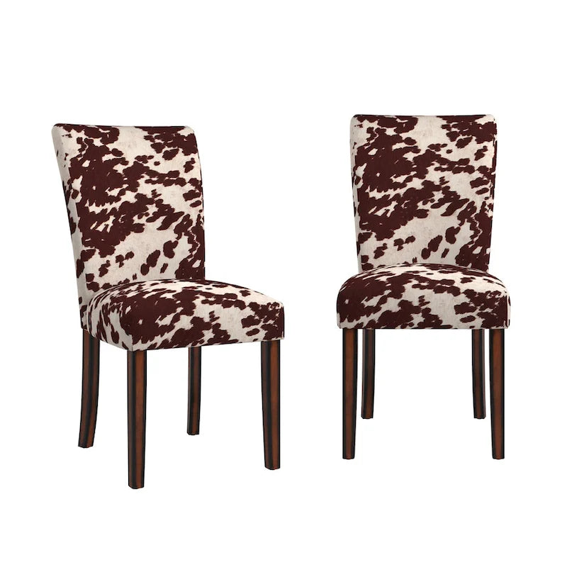 Cowhide Print Parsons Dining Chair