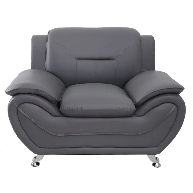 Fauteuil club rembourré en similicuir