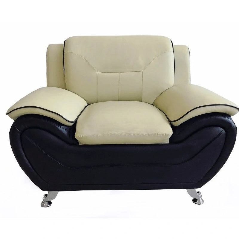 Fauteuil club rembourré en similicuir