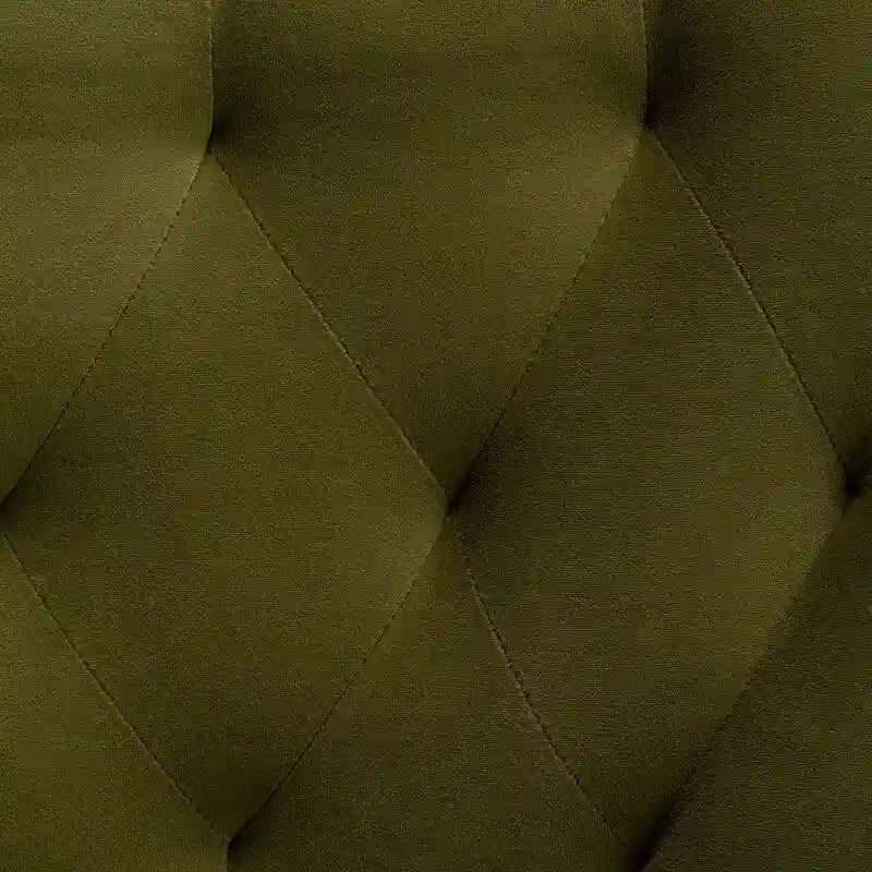 Upholstered Velvet Dining Chair, Tufted Back Armless Chair with Gold Back Pull