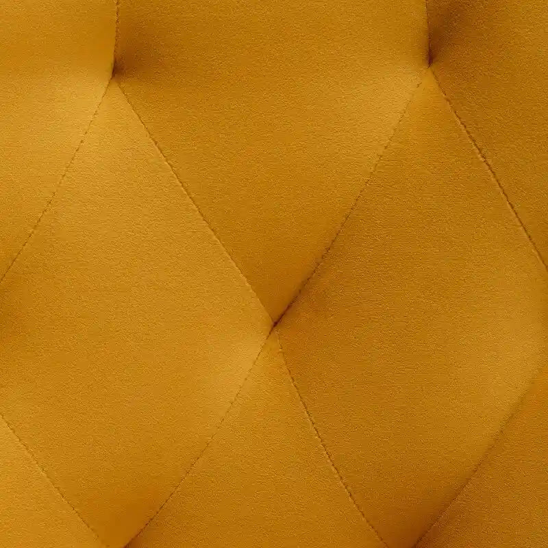 Upholstered Velvet Dining Chair, Tufted Back Armless Chair with Gold Back Pull