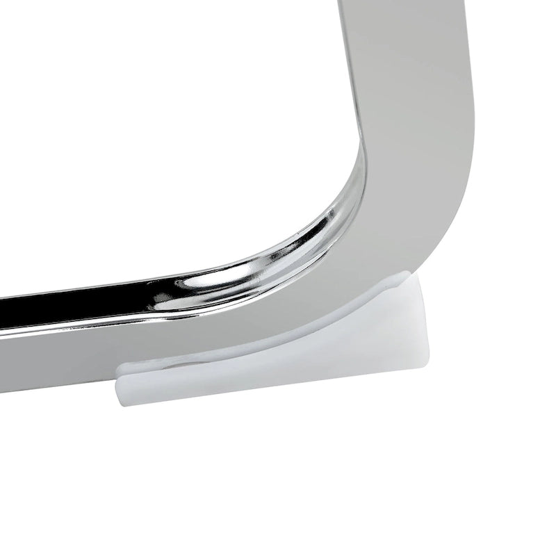 Modern Dining Chair, High Back with C-Shaped Chrome Metal Legs