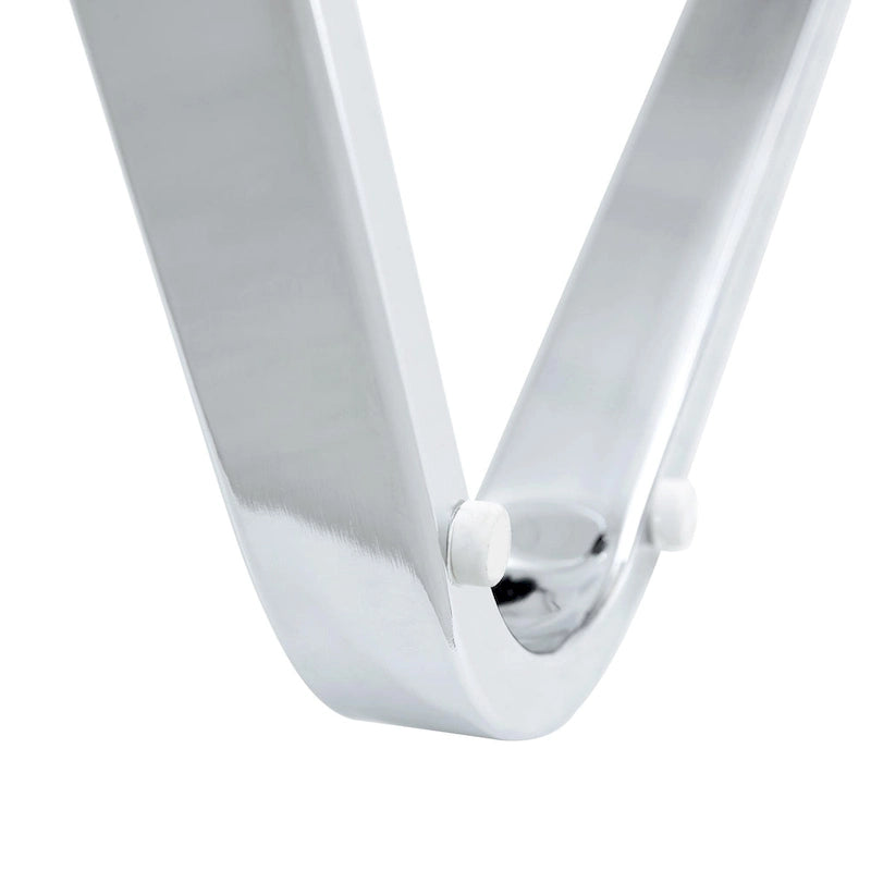 Modern Dining Chair, High Back with C-Shaped Chrome Metal Legs