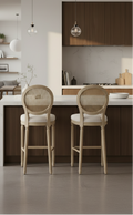 Epworth French Country Upholstered Wooden Barstools (Set of 2) by Christopher Knight Home