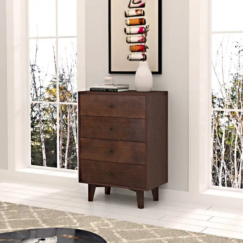 4-Drawer Dresser with Round Handle