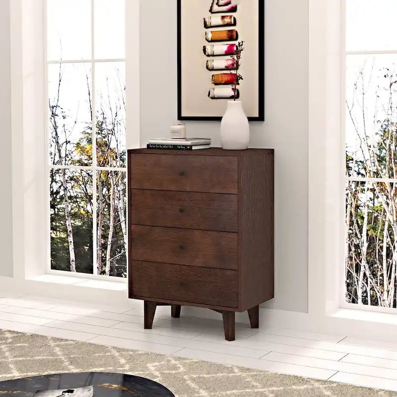 4 drawer dresser with retro round handle