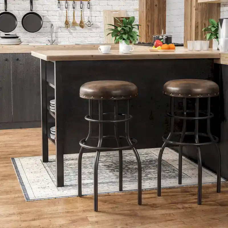 Rustic Bronze Metal Counter Height Barstool