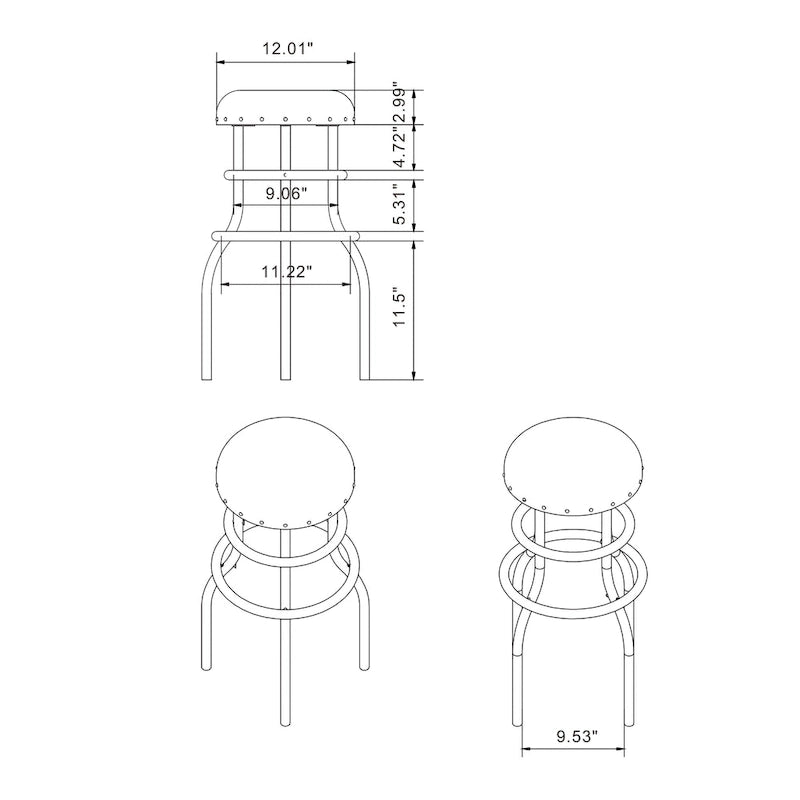 Rustic Bronze Metal Counter Height Barstool