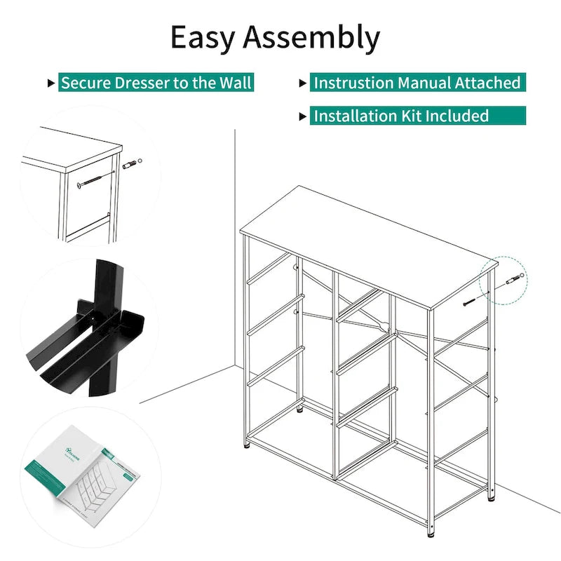 8 Drawer Vertical Dresser Storage Tower