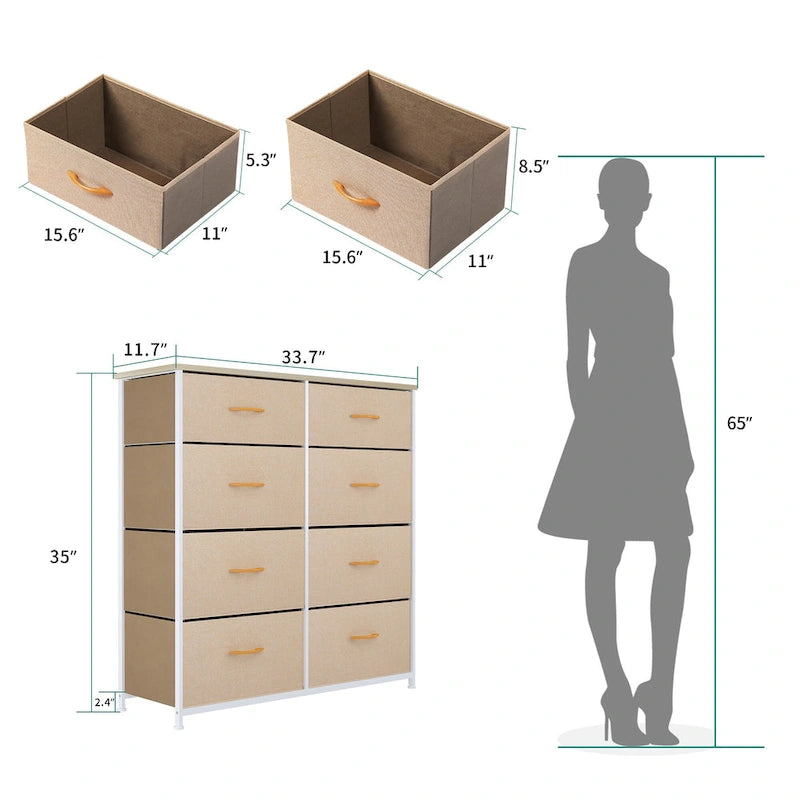 8 Drawer Vertical Dresser Storage Tower