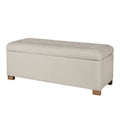 Beige Tufted Storage Bench