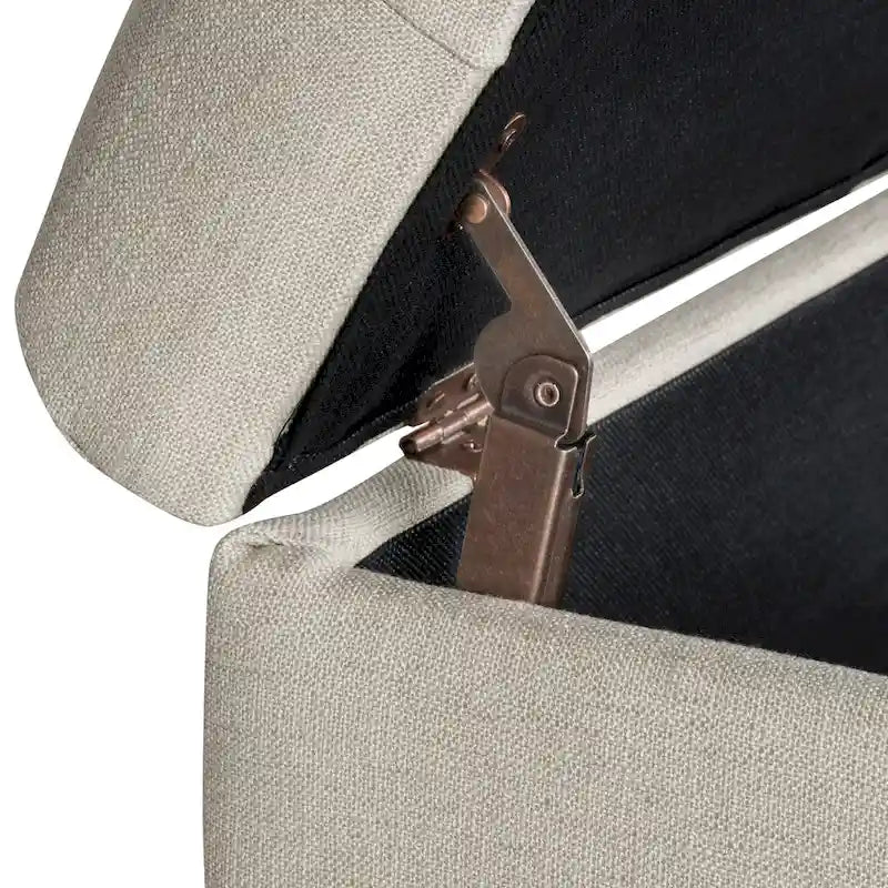 Beige Tufted Storage Bench