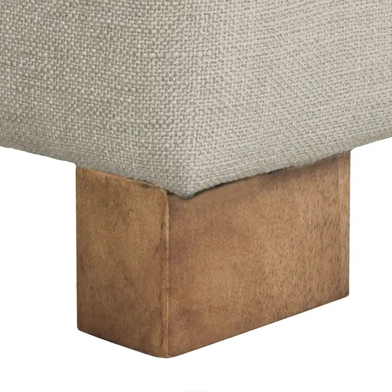 Beige Tufted Storage Bench