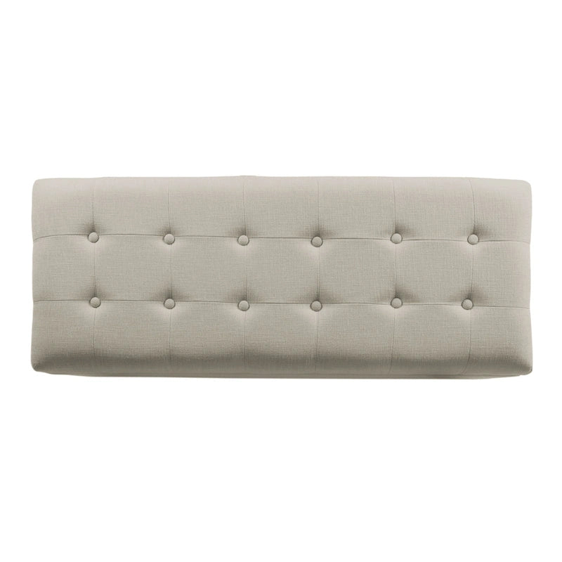 Beige Tufted Storage Bench
