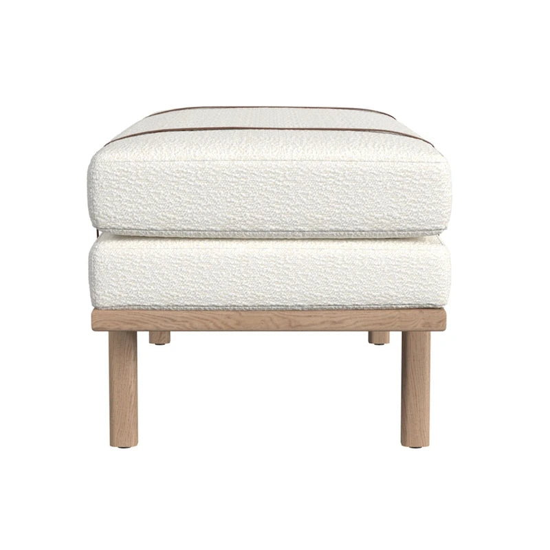 Upholstered Bench with Wood Base