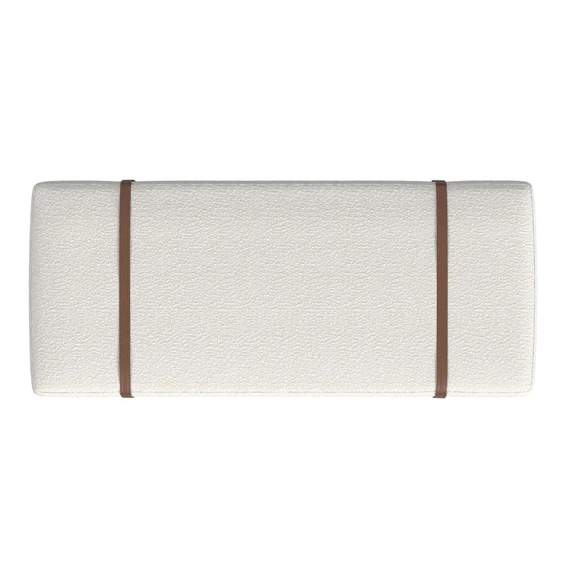 Upholstered Bench with Wood Base