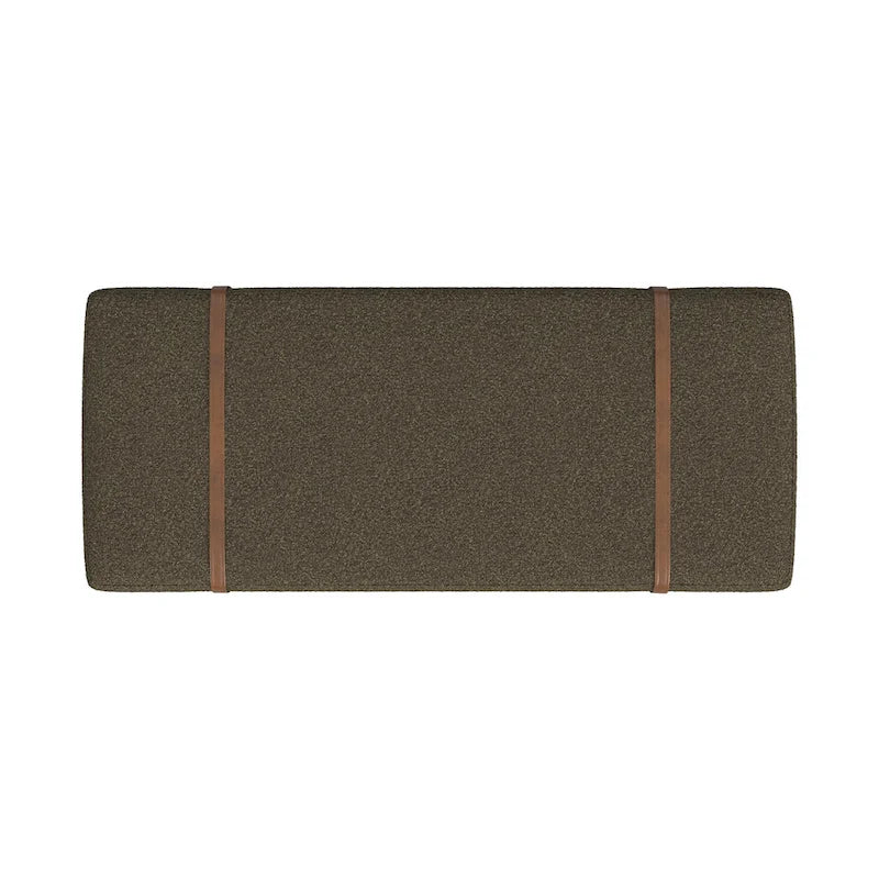 Upholstered Bench with Wood Base