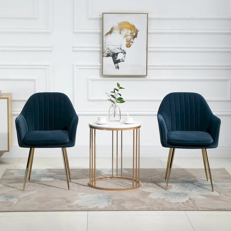 Upholstered Velvet Dining Chair with Armrests