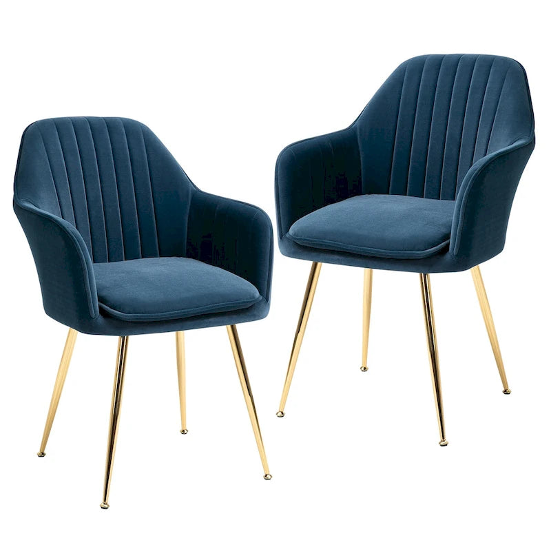 Upholstered Velvet Dining Chair with Armrests