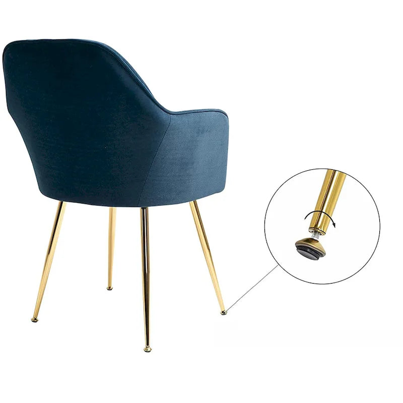 Upholstered Velvet Dining Chair with Armrests
