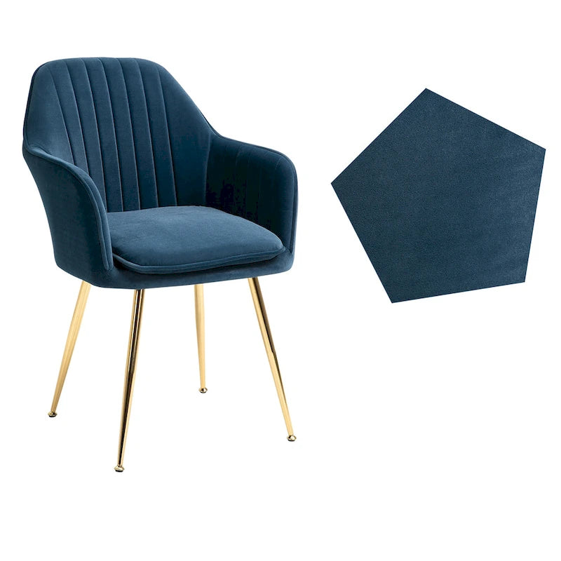 Upholstered Velvet Dining Chair with Armrests