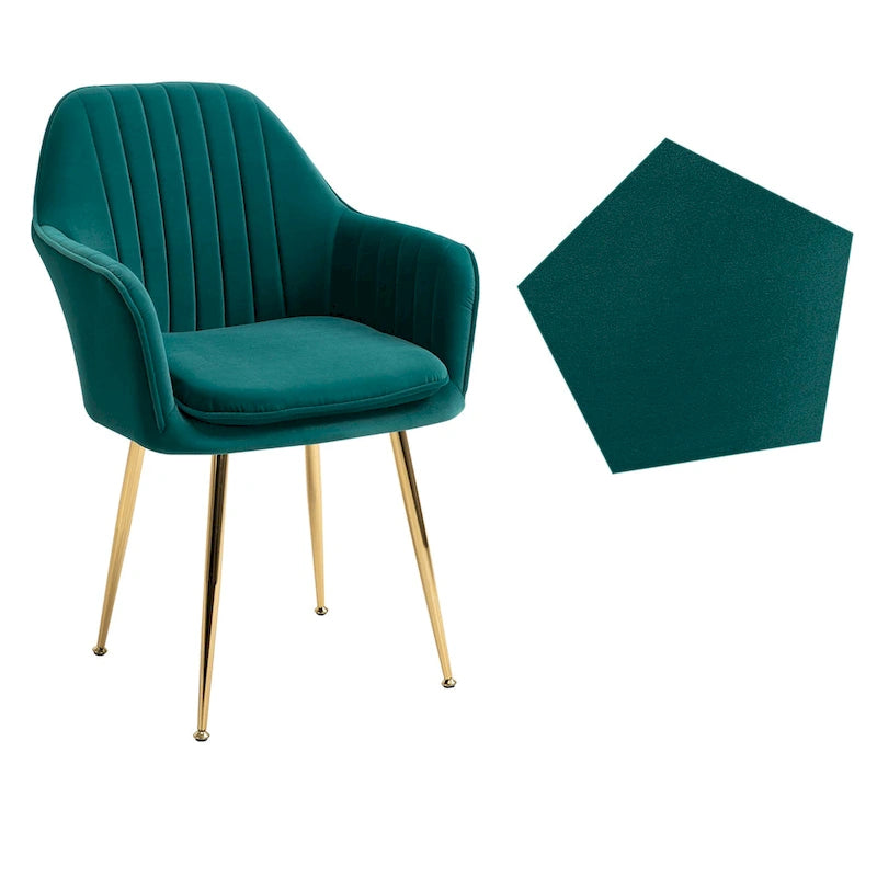 Upholstered Velvet Dining Chair with Armrests