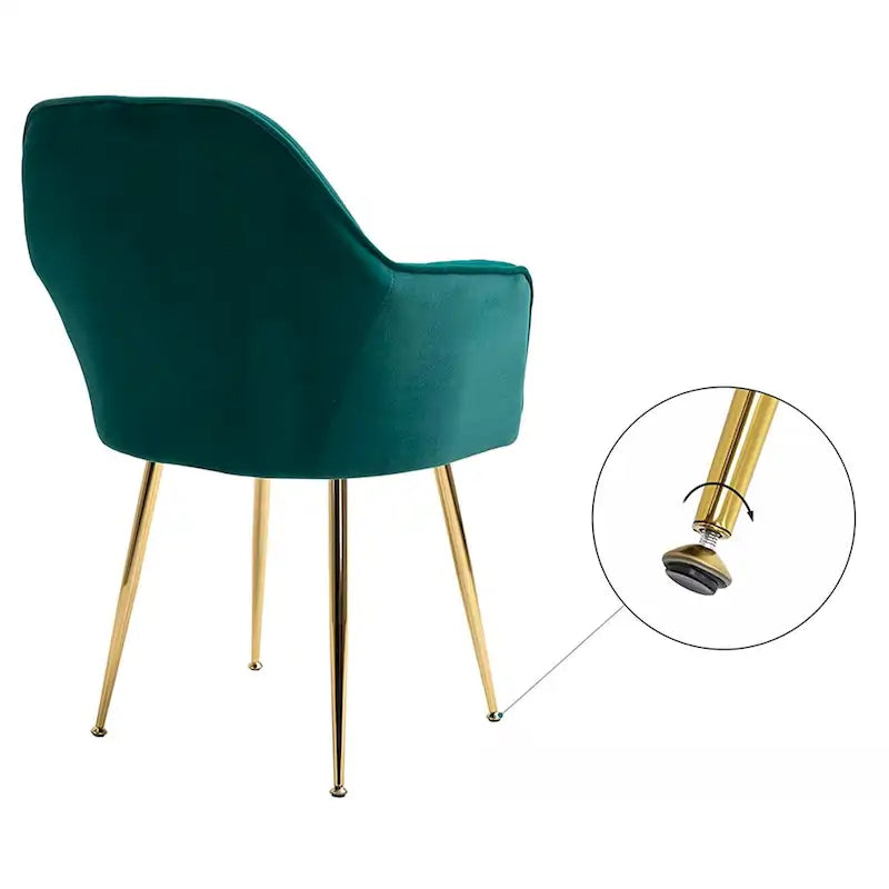 Upholstered Velvet Dining Chair with Armrests