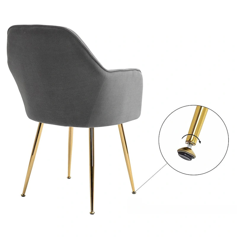Upholstered Velvet Dining Chair with Armrests