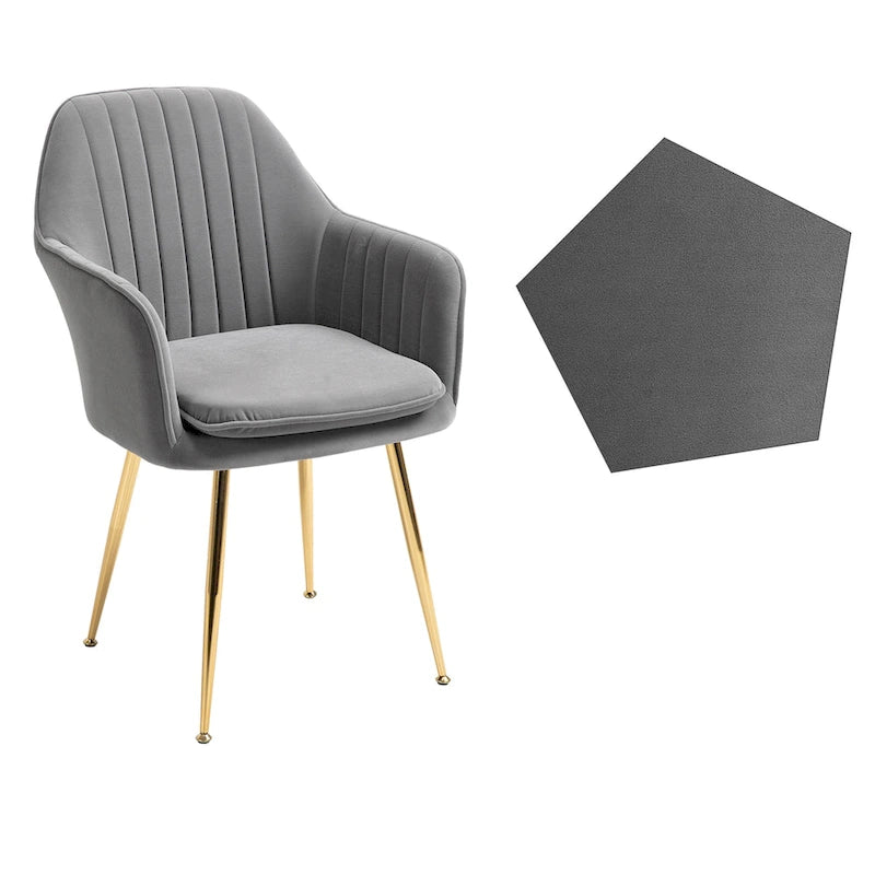 Upholstered Velvet Dining Chair with Armrests
