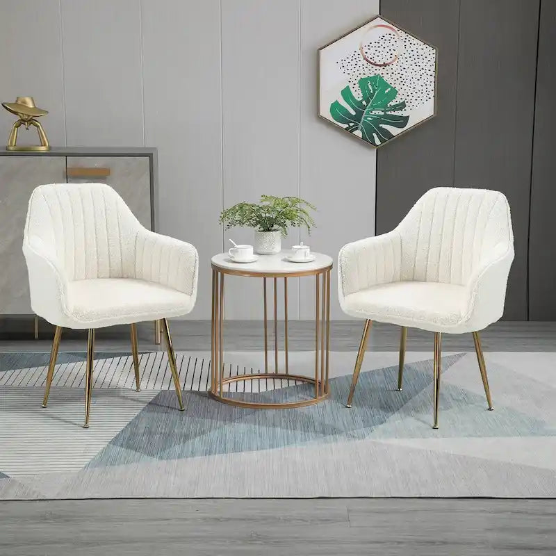Upholstered Velvet Dining Chair with Armrests